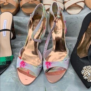 Ted Baker floral ankle strap sandals